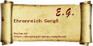 Ehrenreich Gergő névjegykártya